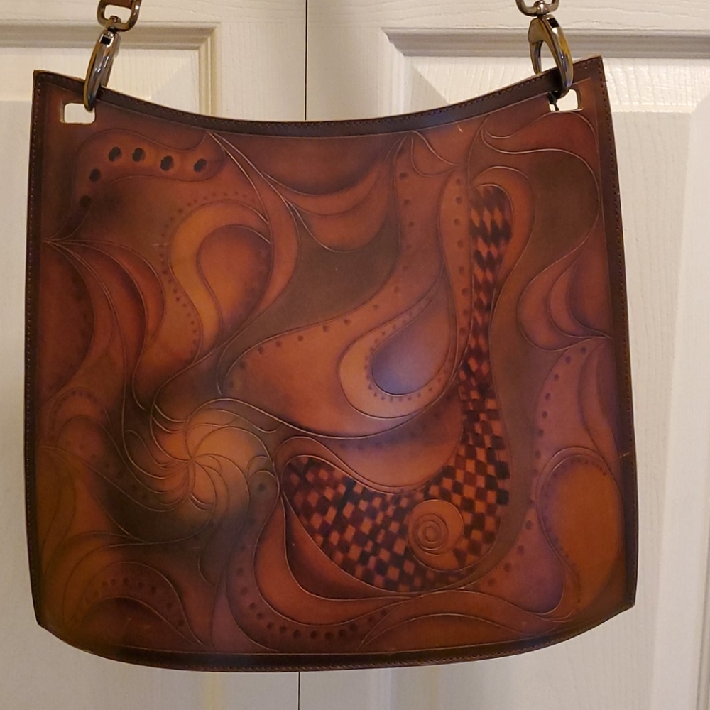 Work of Art Bambas tooled Leather Bag